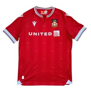 Macron Wrexham AFC Home Jersey Red United Airlines Soccer Shirt Mens Large